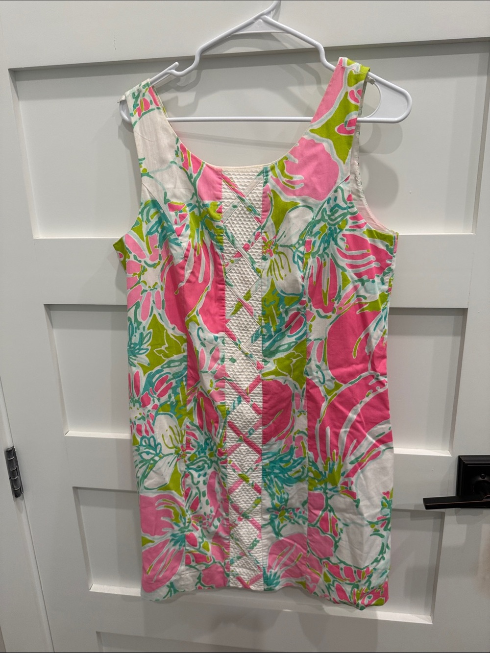 Lilly Pulitzer Pink Green White Floral Shift Dress